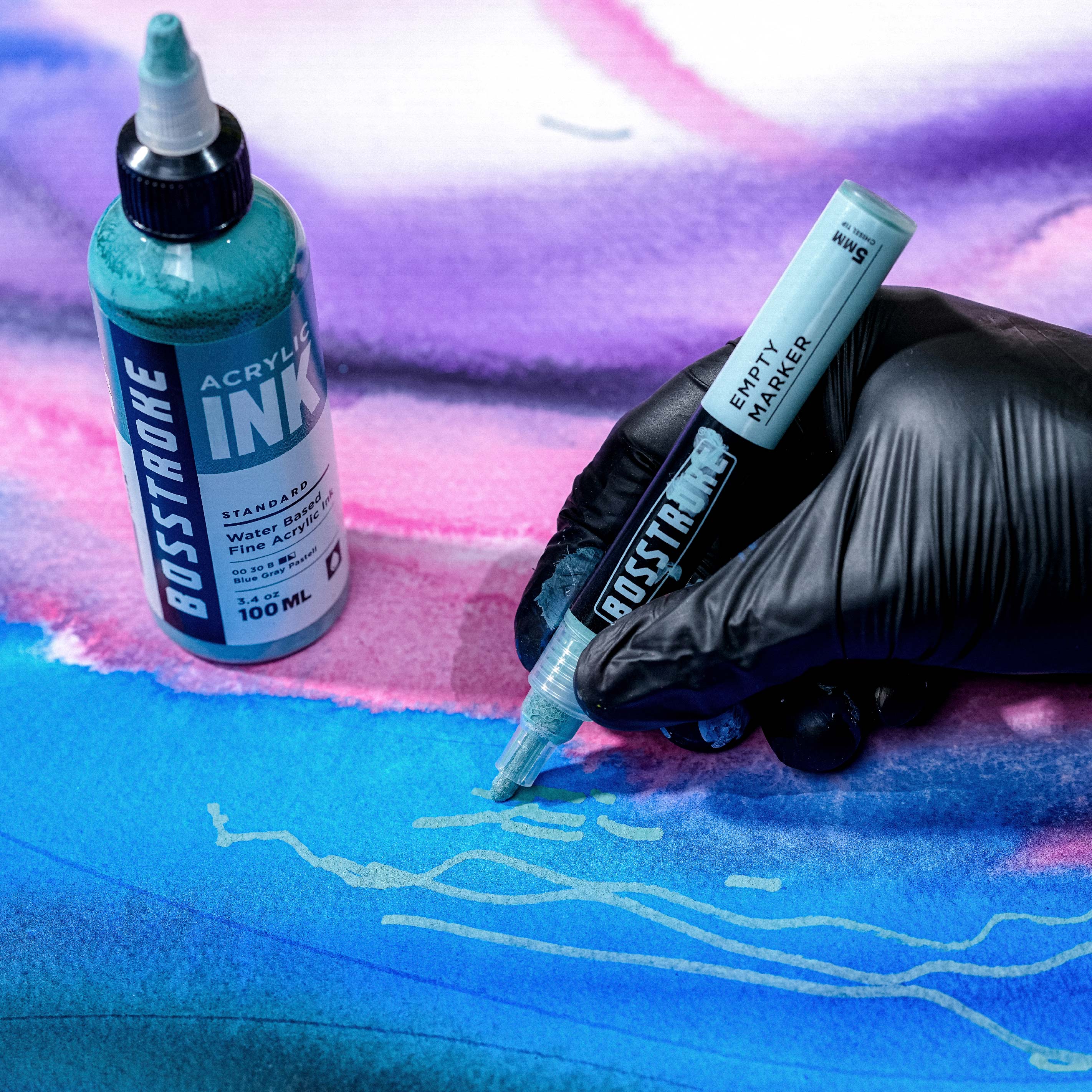 Acrylic Ink 100ml - Blue Gray Pastell